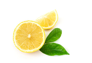 Fresh Lemon in a cut on a white isolated background