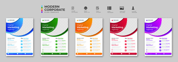 Corporate business digital marketing agency flyer design