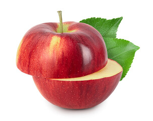 Red apple isolated on white background with clipping path and full depth of field