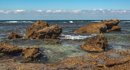 rocks and sea