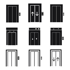 elevator icons set. elevator pack symbol vector elements for infographic web.