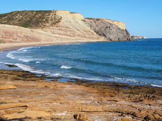 Fototapeta na wymiar Beautiful Praia da Luz near Lagos at the Algarve coast of Portugal