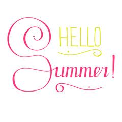 Hello summer lettering