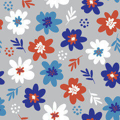 Cute Hand drawn Flower small scale of floral seamless pattern vector,Design for fashion , fabric, textile, wallpaper, cover, web , wrapping and all prints