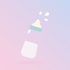 illustration of a baby bottle with milk