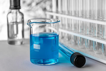 Tubes with blue liquid