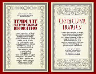 Fototapeta premium Vector template flyer, invitations or greeting cards.