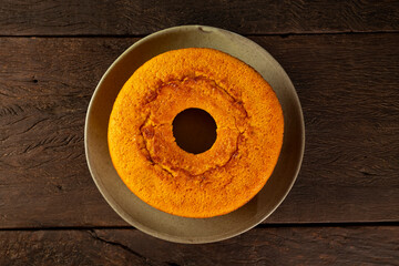 Delicious corn cake on table. Typical Brazilian cake.