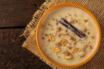 Bowl with hominy. Typical Brazilian food.
