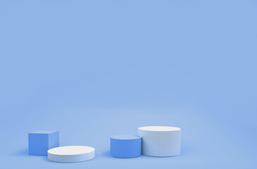 Abstract 3D render of cylinder podiums