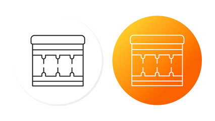 two line icons, different types of mattresses