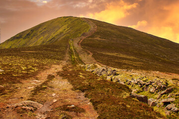 Picturesque sunset over Knockmealdown Mountain