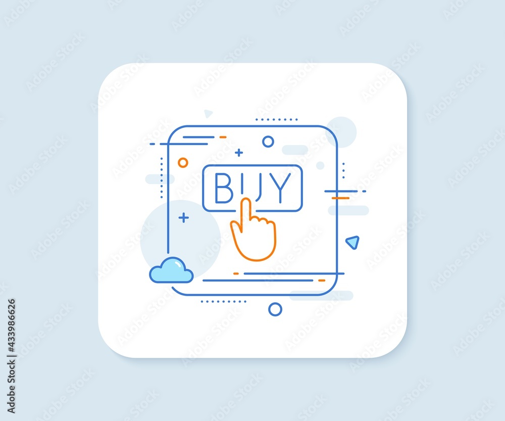 Poster click to buy line icon. abstract square vector button. online shopping sign. e-commerce processing s