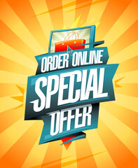 Order online special offer banner design mockup