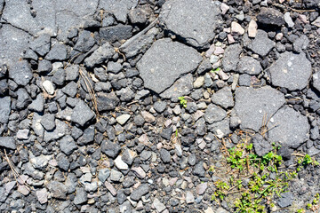 Broken asphalt road texture background