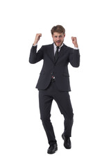 Successful gesturing business man