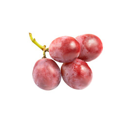 Bunch of pink grapes isolated on white background.