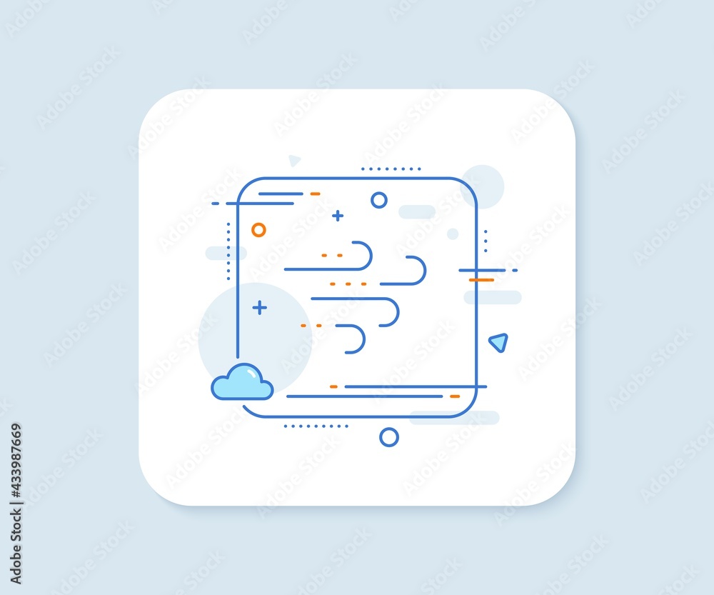 Aufkleber windy weather line icon. abstract square vector button. strong wind sign. windy weather line icon. q