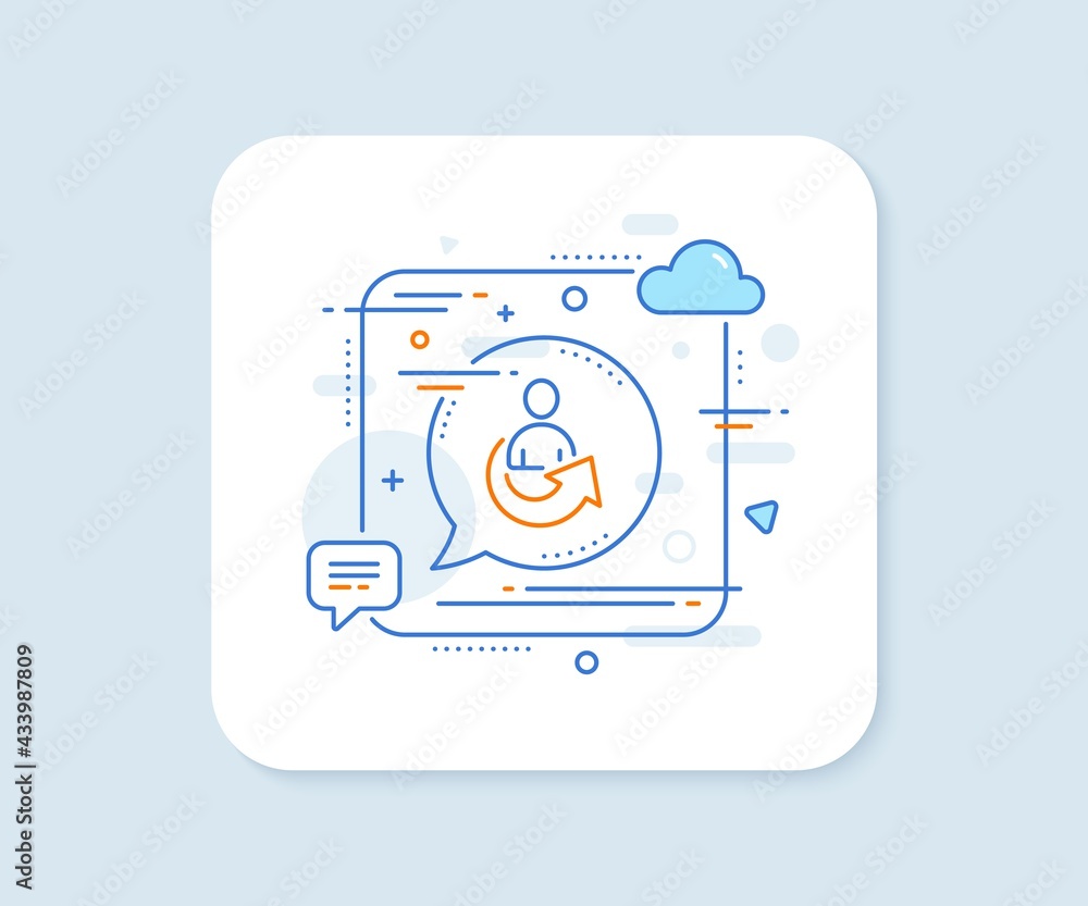 Poster share line icon. abstract square vector button. business management sign. employee, manager refer sy