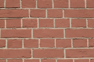 Obraz premium Brick Wall.Background.Red brick wall on a sunny day outside.