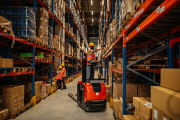 Man with bar-code reader in warehouse © bernardbodo