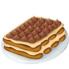 Italian dessert tiramisu with mascarpone
