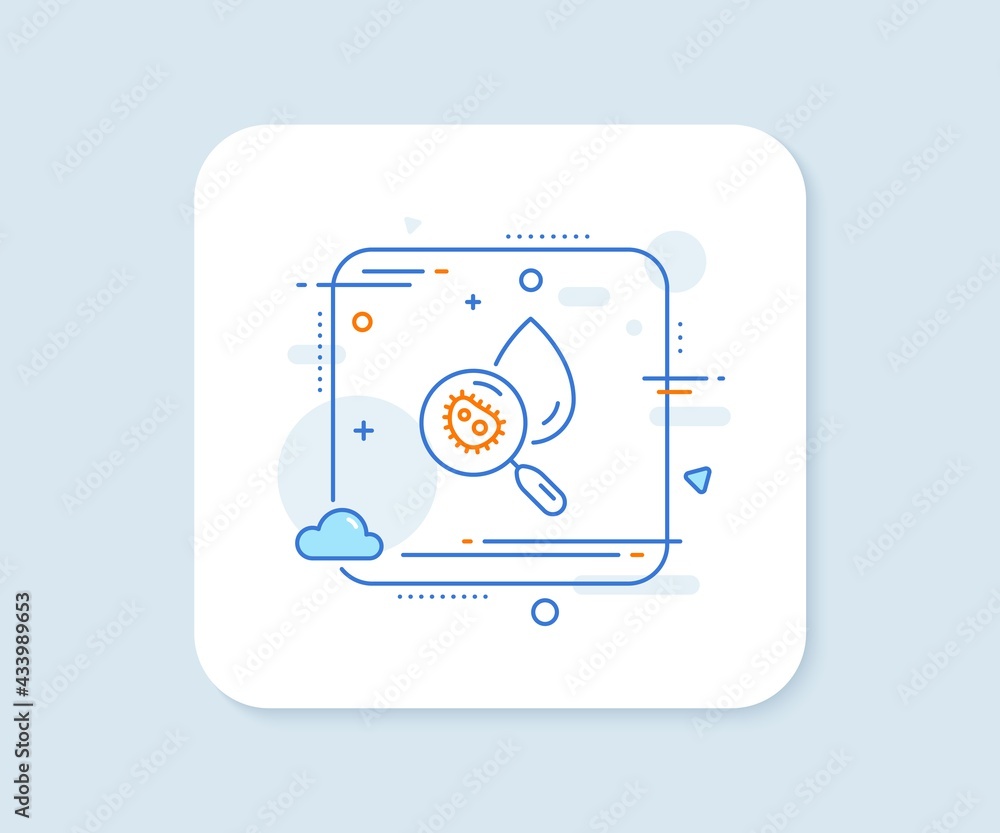 Aufkleber water analysis line icon. abstract square vector button. dirty aqua drop sign. search bacteria. wate