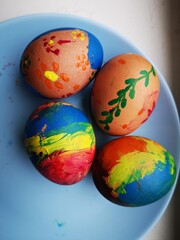 Painted Easter eggs - painted by kids