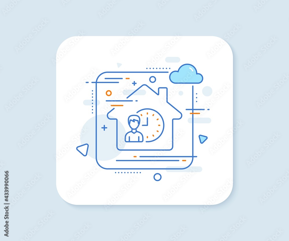 Poster business project deadline line icon. abstract vector button. working hours or time management sign. 