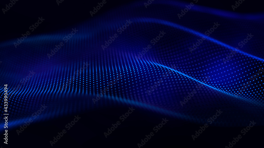 Poster Big Data visualization. Data technology illustration. Science background. 3D