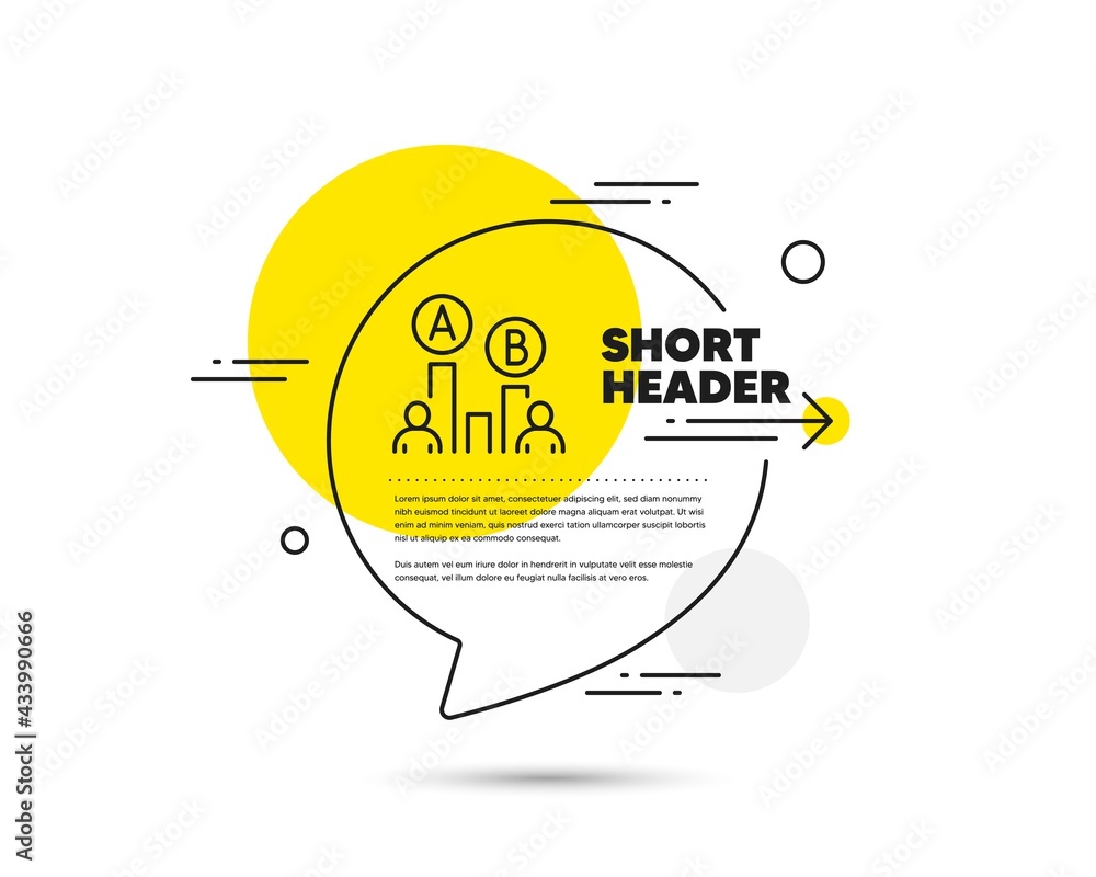 Aufkleber ab testing line icon. speech bubble vector concept. ui test chart sign. ab testing line icon. abstra