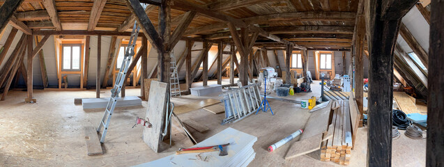 in the old half-timbered house is elaborately restored