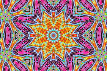 Abstract bright concentric multicolored pattern