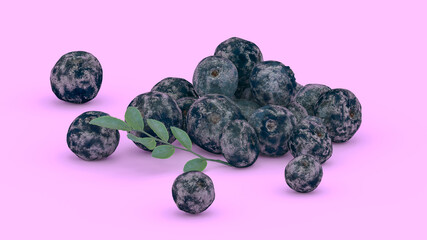 blueberries on a purple background