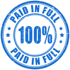 Paid in full ink vector stamp