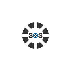SOS symbol icon design concept vector template