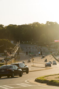 cars on the road in the afternoon