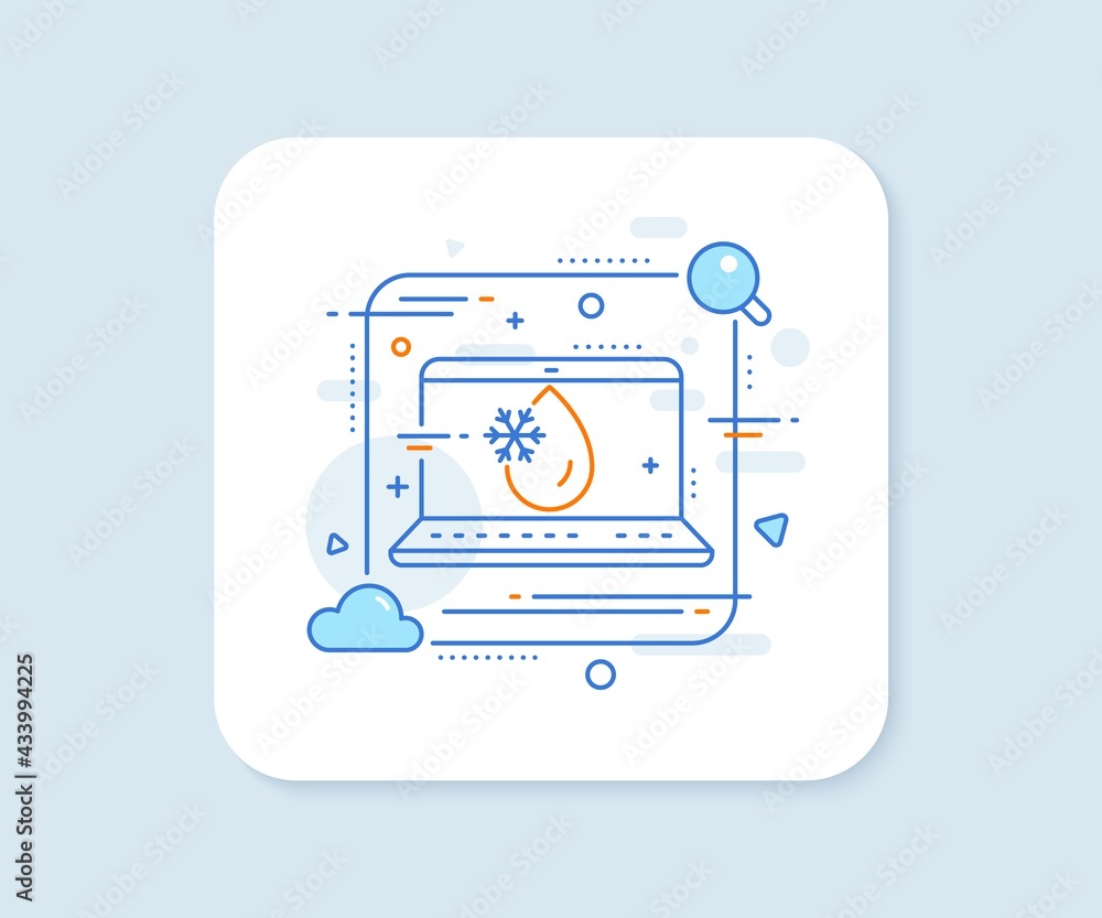 Poster freezing water line icon. abstract vector button. freeze cold temperature sign. fridge function symb