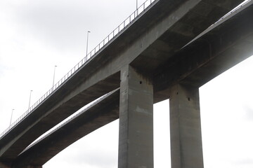 Concrete bridge over the estuary of Bilbao