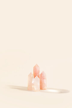 Collection Of Healing Crystal Pencils, Alternative Spiritual Method Concept.
