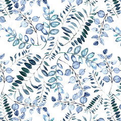 Seamless  acrylic hand drawn floral pattern
