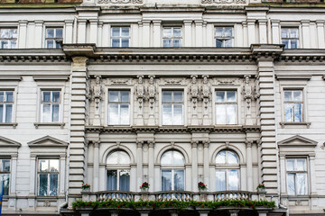 Elements of the facade of the building in the Parisian style