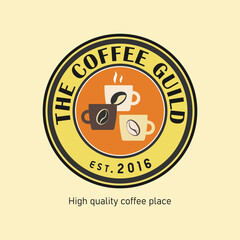 Vector illustration of a label for cafeteria or coffee house
