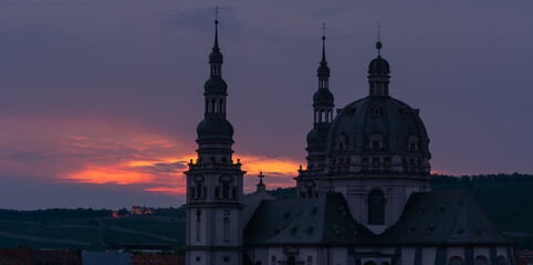 Naklejka premium Colorful sunrise behind the chapel