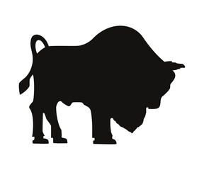 Bison silhouette icon. Isolated on white background
