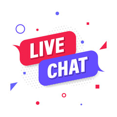 Live chat, Banner Promotion and Shopping Template Design. Vector illustration