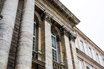 Naklejka premium A majestic building. Facade with columns