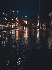 Fototapeta na wymiar Evening rain in the city