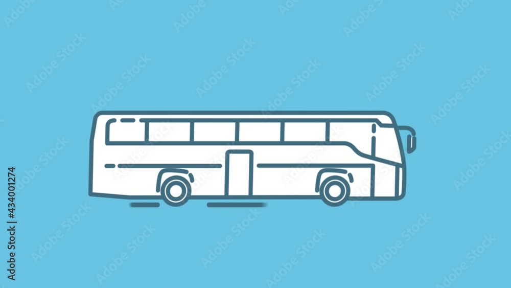 Poster long-distance bus line icon on the alpha channel
