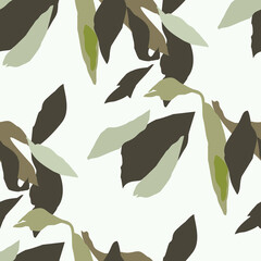 Abstract seamless pattern with leaves. Vector fail.